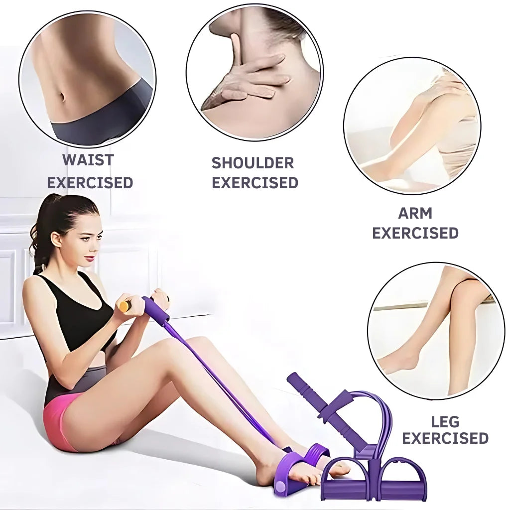 4-Tube Yoga Pedal Puller Resistance Band Fitness Equipment