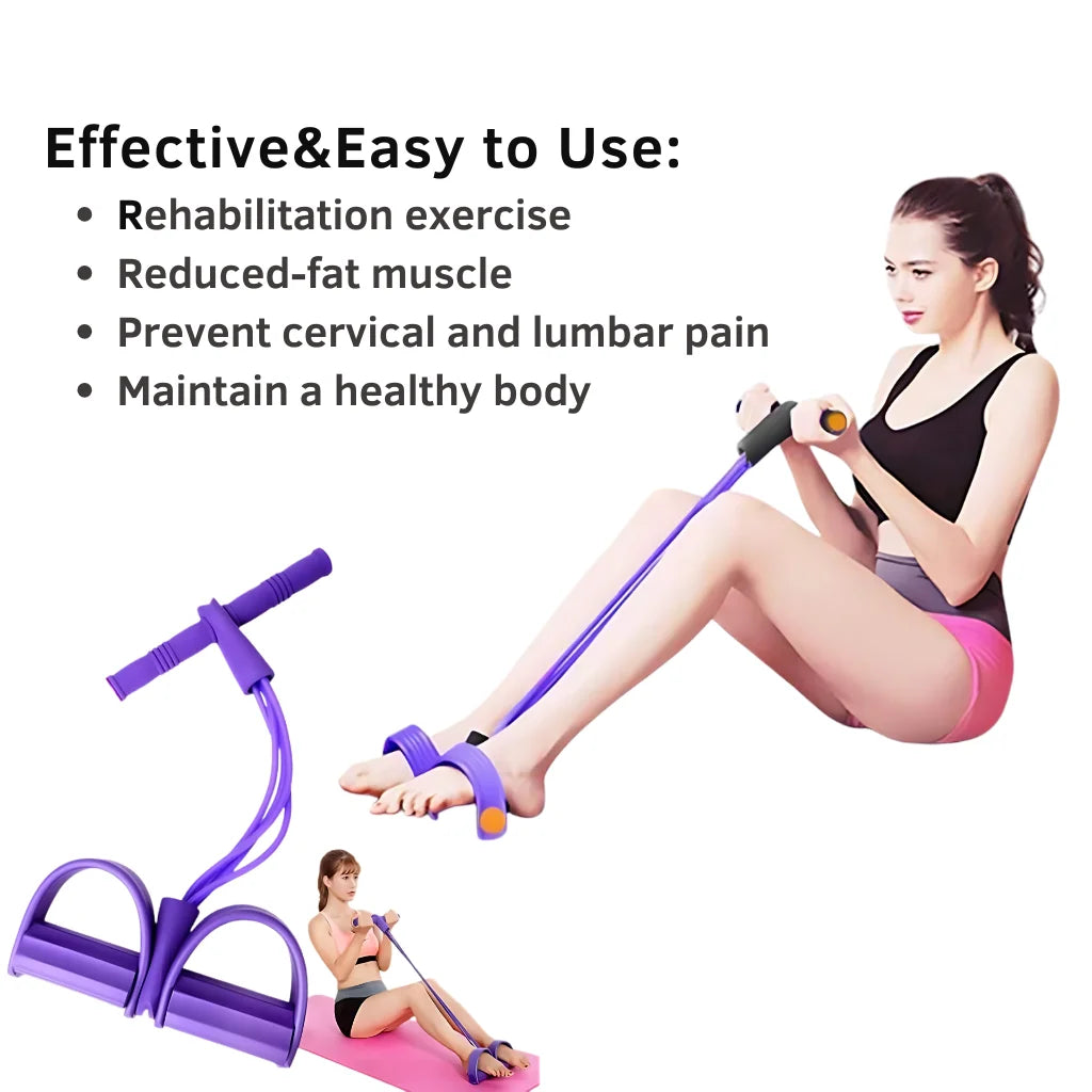 4-Tube Yoga Pedal Puller Resistance Band Fitness Equipment